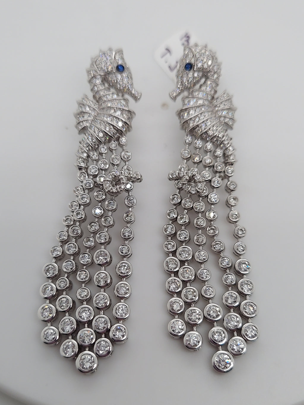10 Carat Diamond Seahorse Drop Earrings