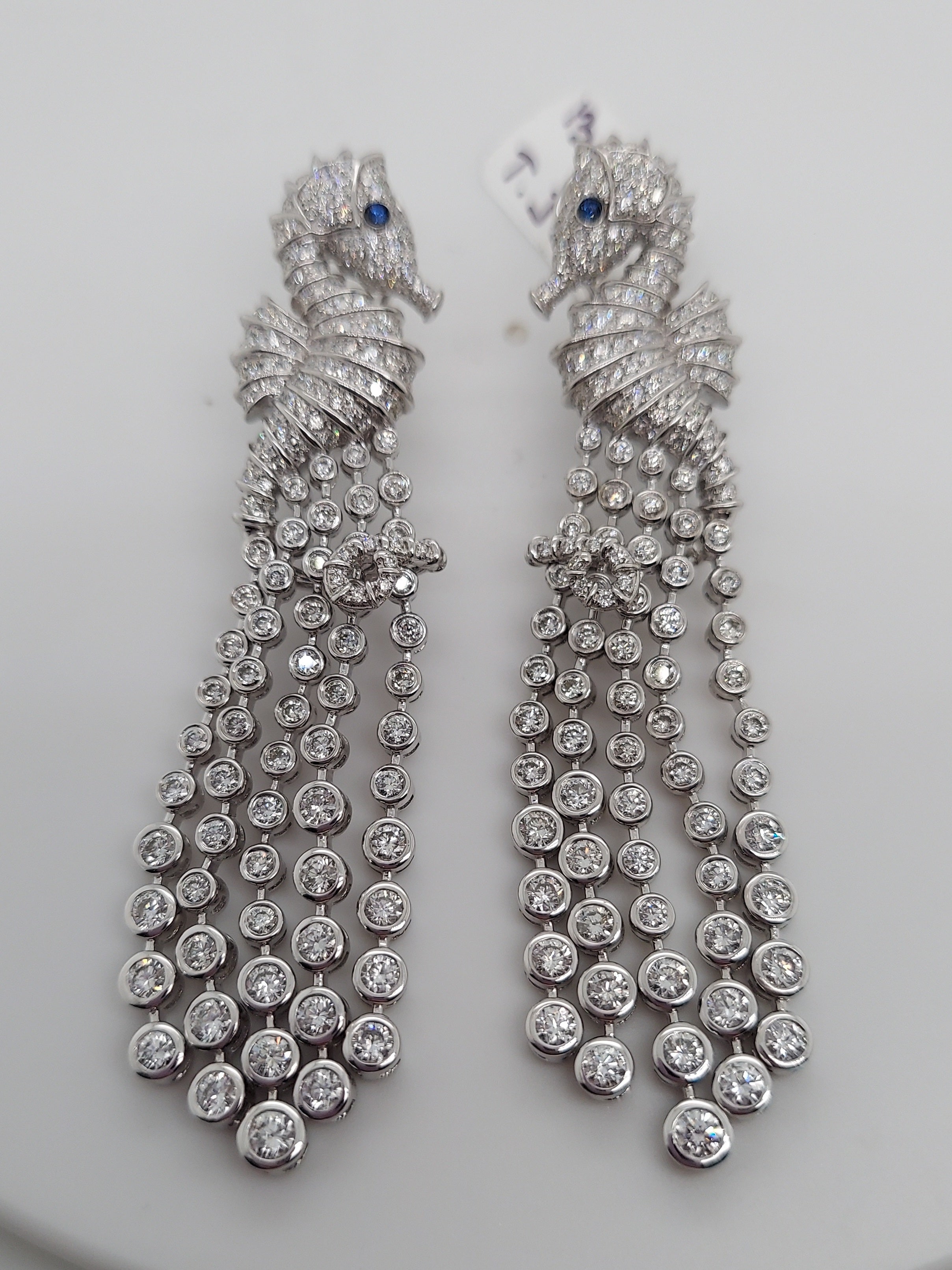 10 Carat Diamond Seahorse Drop Earrings