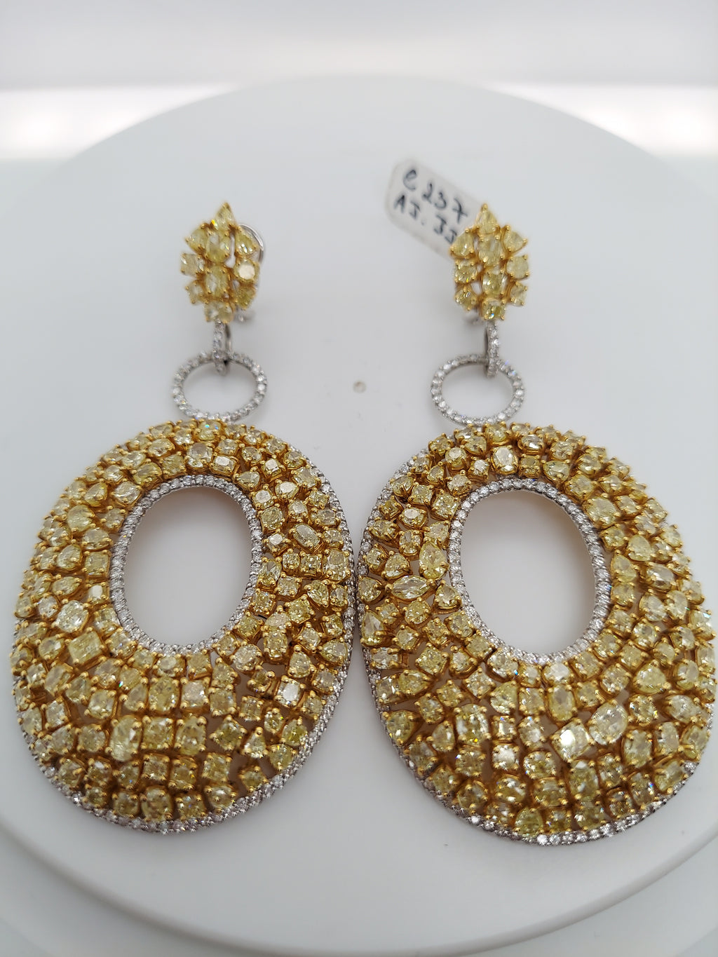 37.13 Carat Fancy Yellow Diamond Drop Earrings