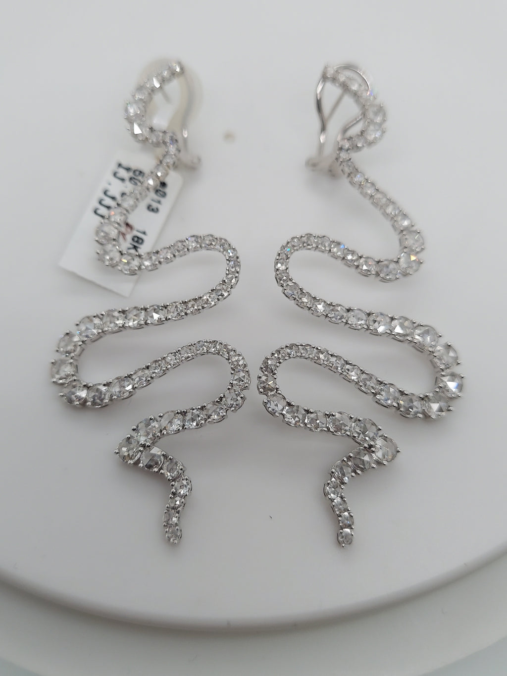 12 Carat Diamond Snake Hanging Earrings