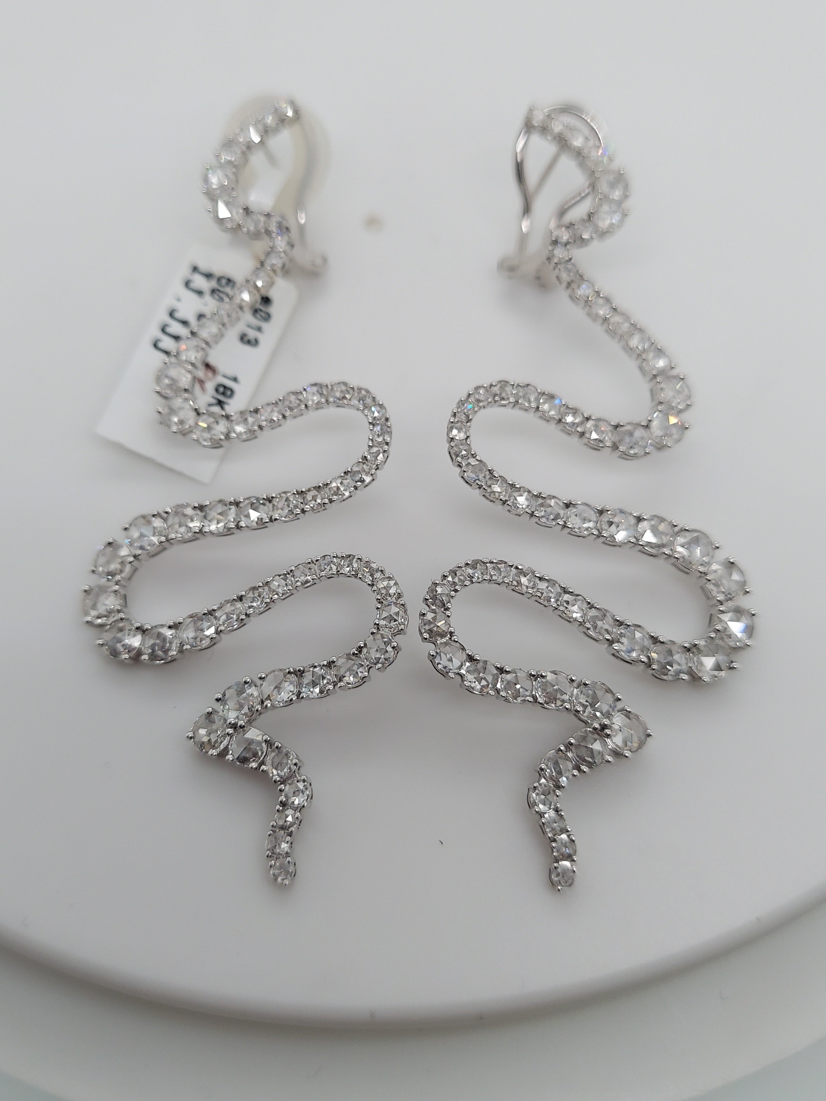 12 Carat Diamond Snake Hanging Earrings