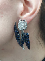 Diamond & Sapphire Tulip Earrings