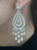 24.79 Carat Diamond Tear Drop Hanging Earrings