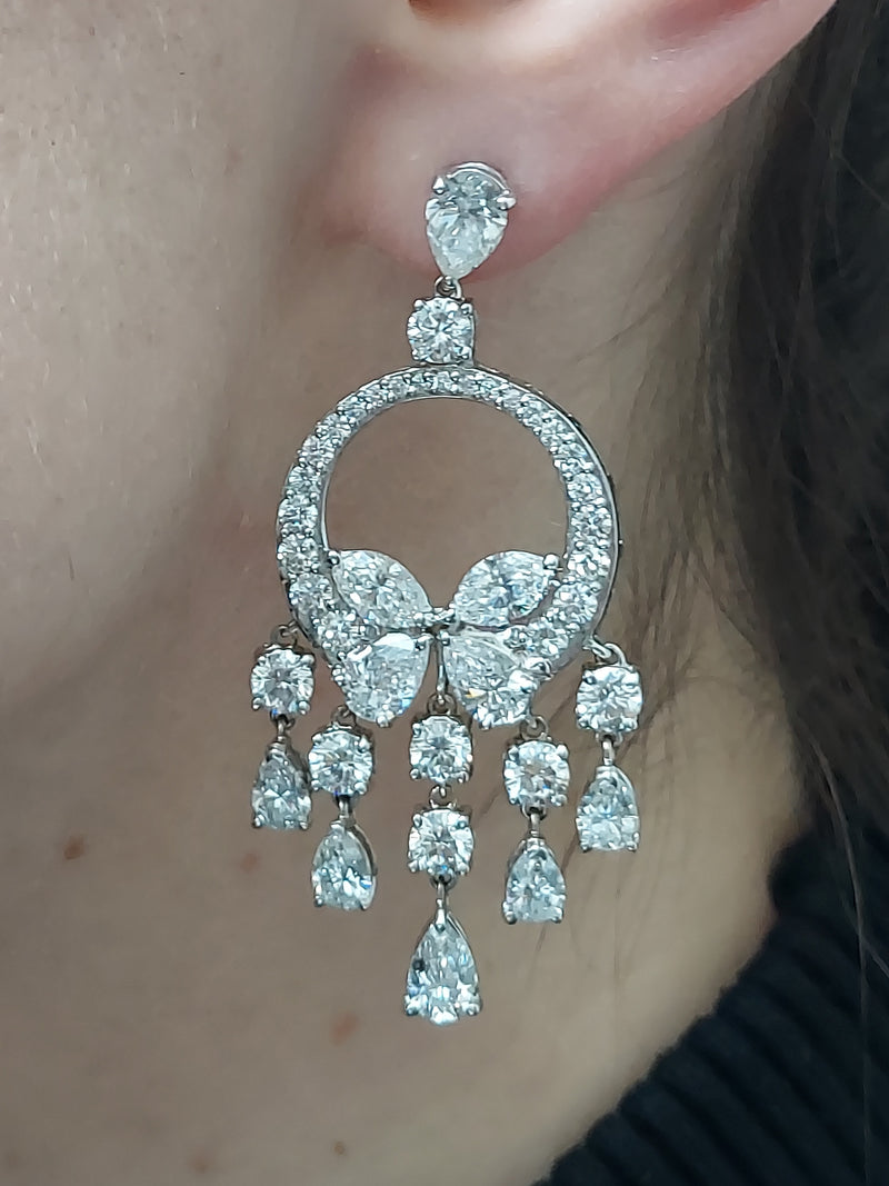 21 Carat Diamond Hanging Earrings