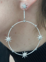 Diamond Stars Hoop Earrings