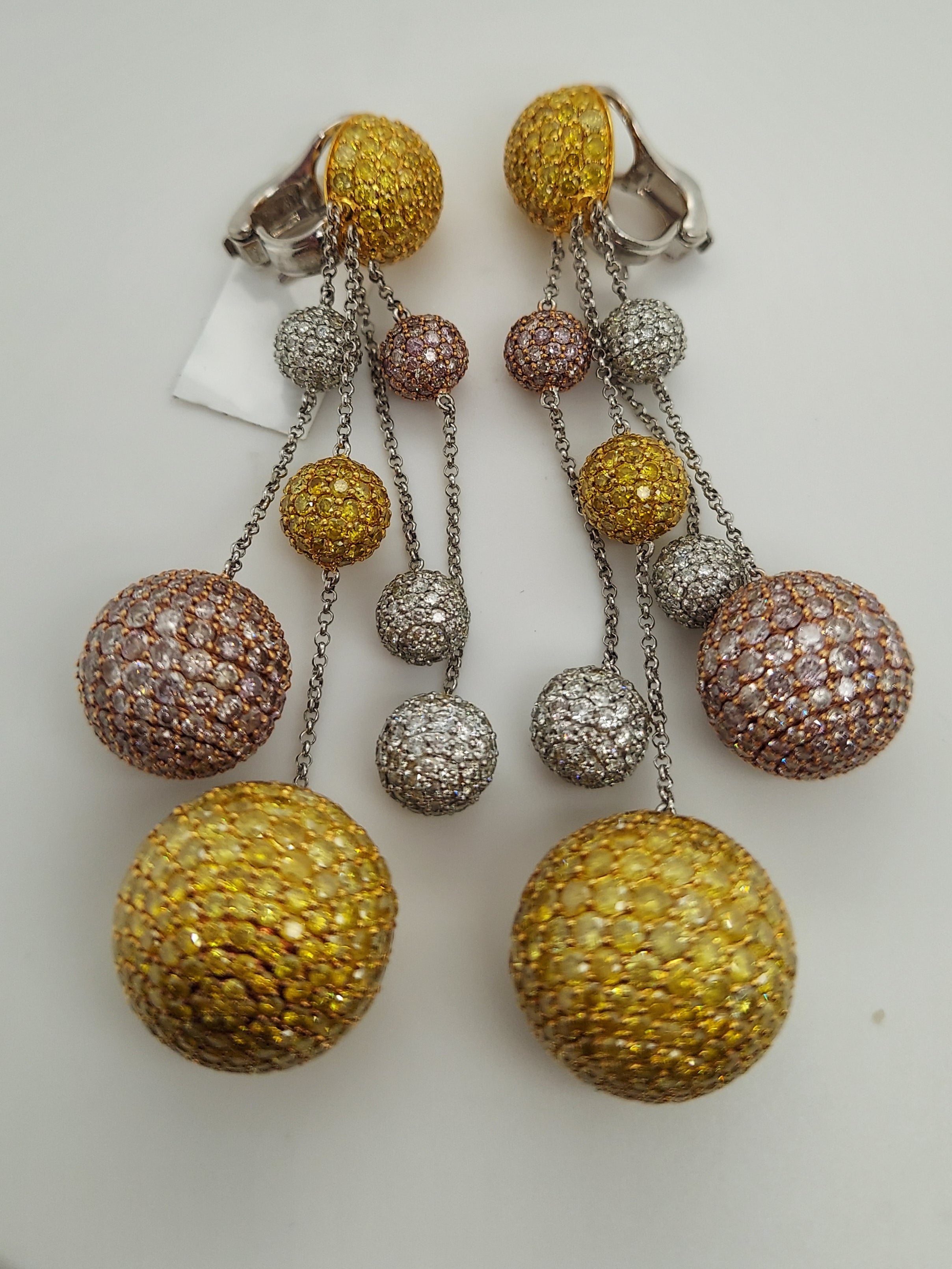 Fancy Color Diamond Drop Earrings