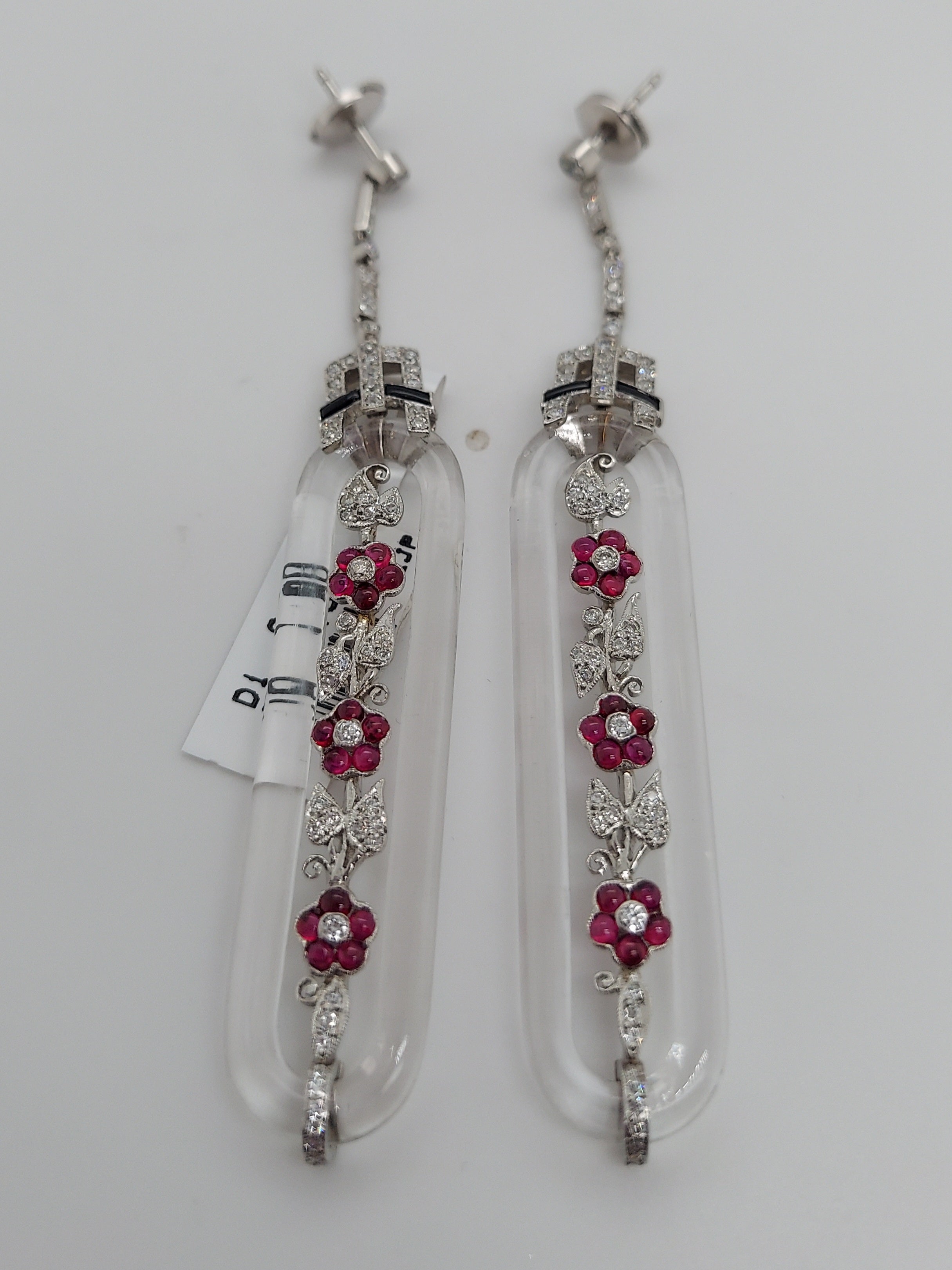 Diamond & Ruby Drop Earrongs