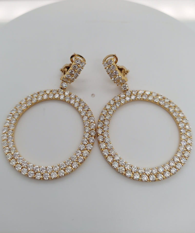 15 Carat Diamond Hoop Hanging Earrings