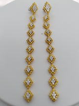 Fancy Yellow & White Diamond Drop Earrings