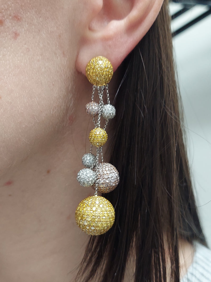 Fancy Color Diamond Drop Earrings