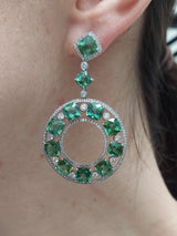 30.60 Carat Tourmaline & Diamond Drop Earrings