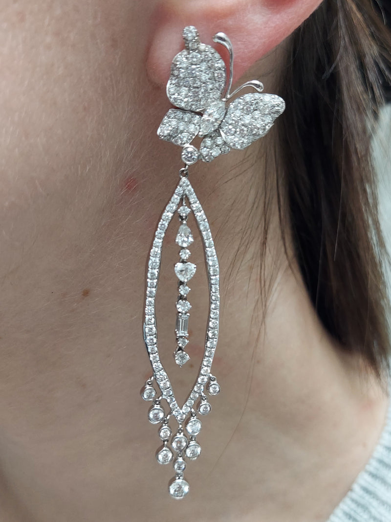 8.05 Carat Diamond Batterfly Earrings