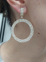 15 Carat Diamond Hoop Hanging Earrings