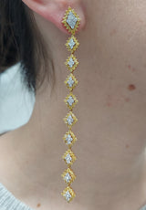 Fancy Yellow & White Diamond Drop Earrings