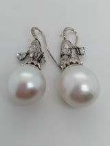 Pearl & Diamonds Drop Earrings