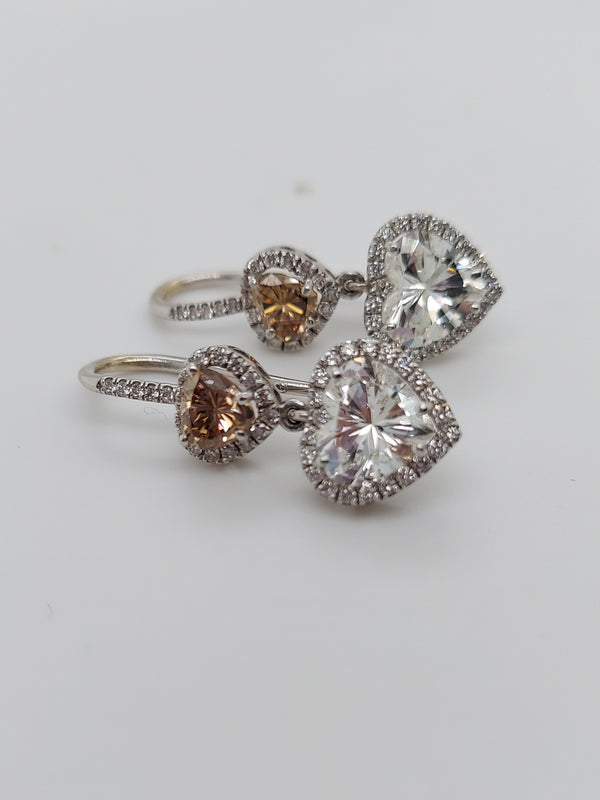 Heart Shaped Diamond Earrings