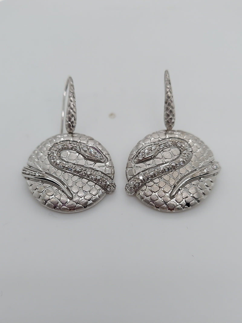 Diamond Snake Drop Earrings