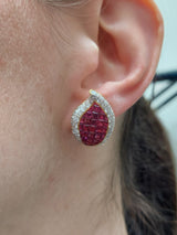 Ruby & Diamond Fashion Earrings