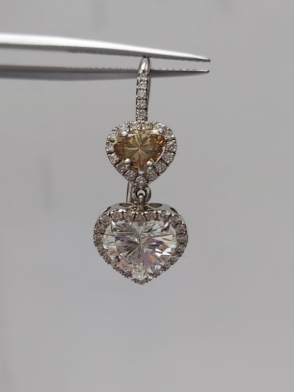 Heart Shaped Diamond Earrings