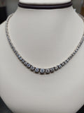 6.77 Carat Graduated Diamond Tennis Necklace