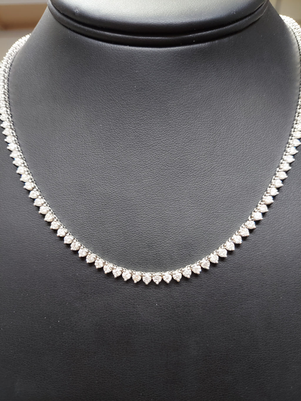 8.80 Carat 3 Prong Diamond Tennis Necklace