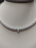 8.10 Carat Diamond Tennis Necklace with the Heart Shaped Pendant