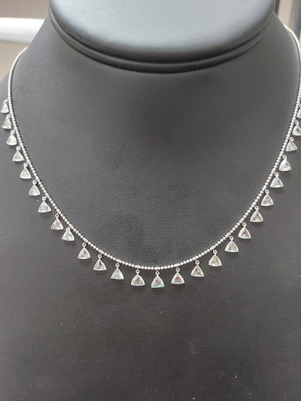 8 Carat Trillion Rose Cut Diamond Necklace