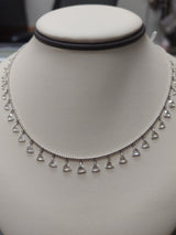 8 Carat Trillion Rose Cut Diamond Necklace