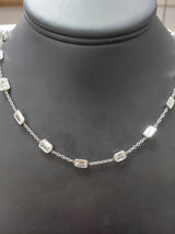 15 Carat Emerald Cut Diamond By The Yard Necklace