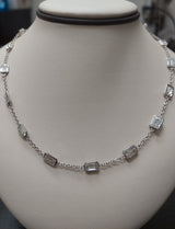 15 Carat Emerald Cut Diamond By The Yard Necklace