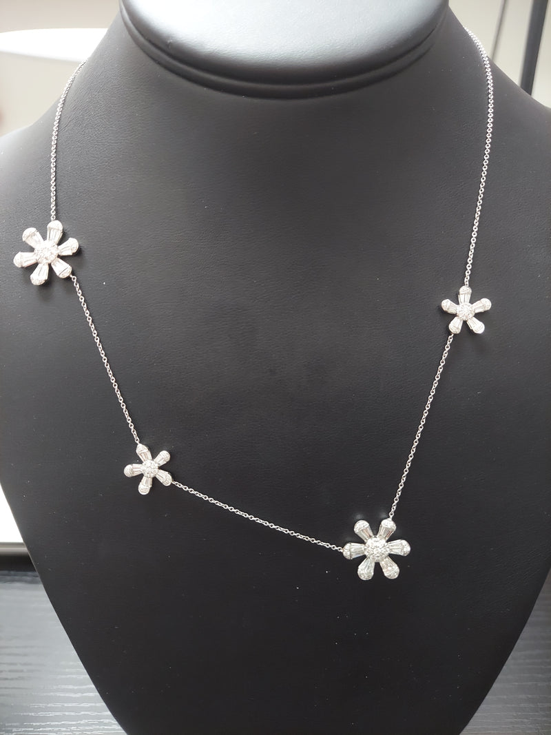 5 Carat Diamond Flower Necklace