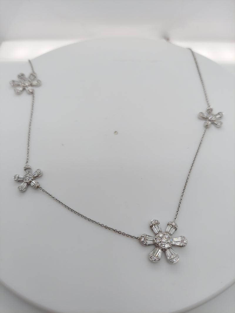 5 Carat Diamond Flower Necklace