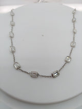 15 Carat Emerald Cut Diamond By The Yard Necklace