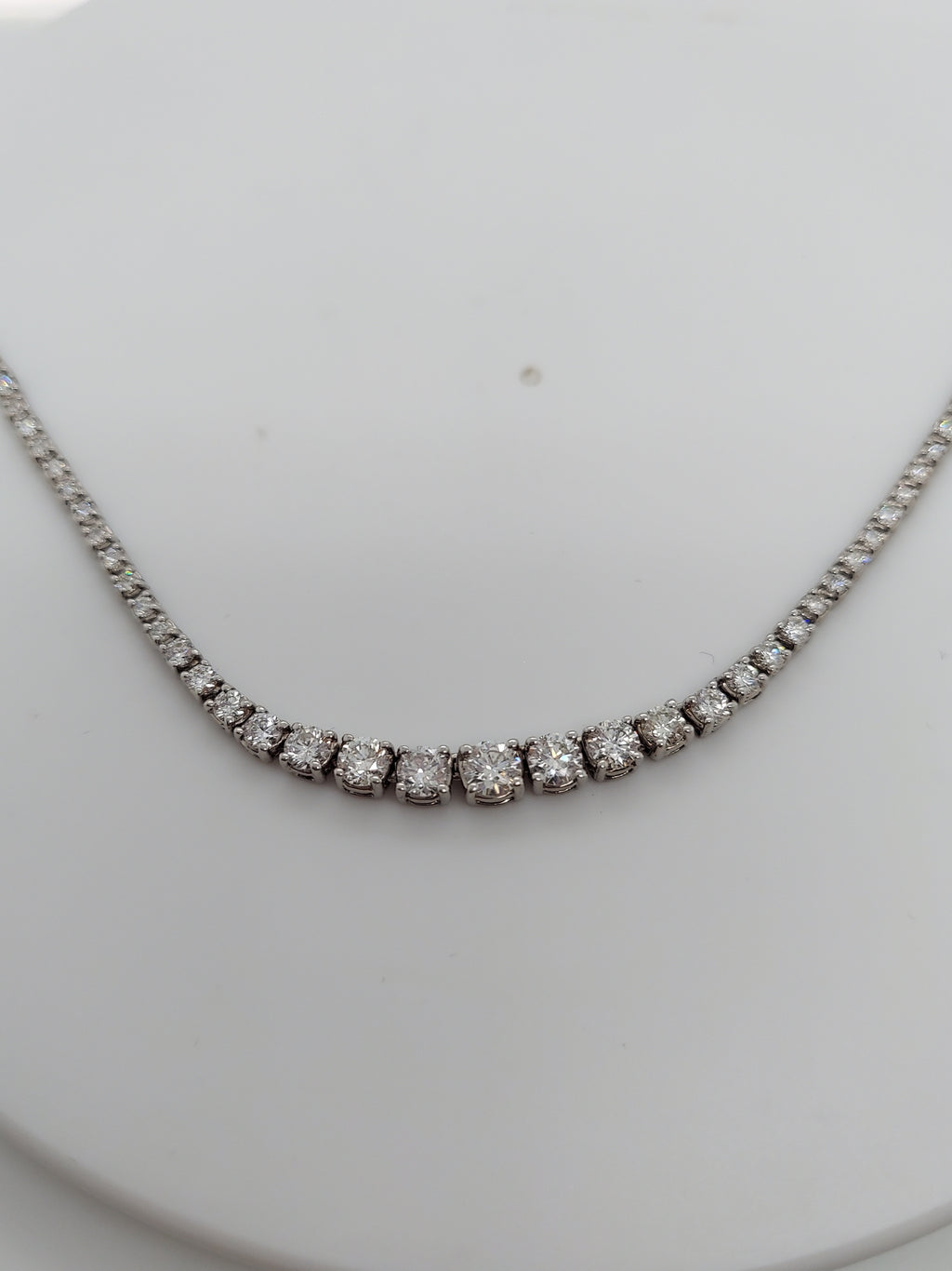 6.77 Carat Graduated Diamond Tennis Necklace