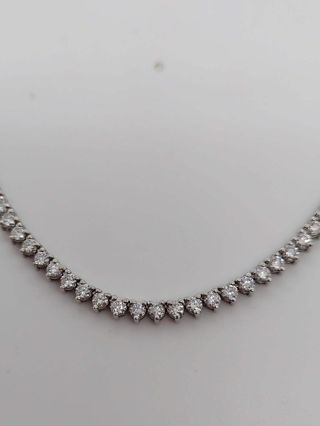 8.80 Carat 3 Prong Diamond Tennis Necklace