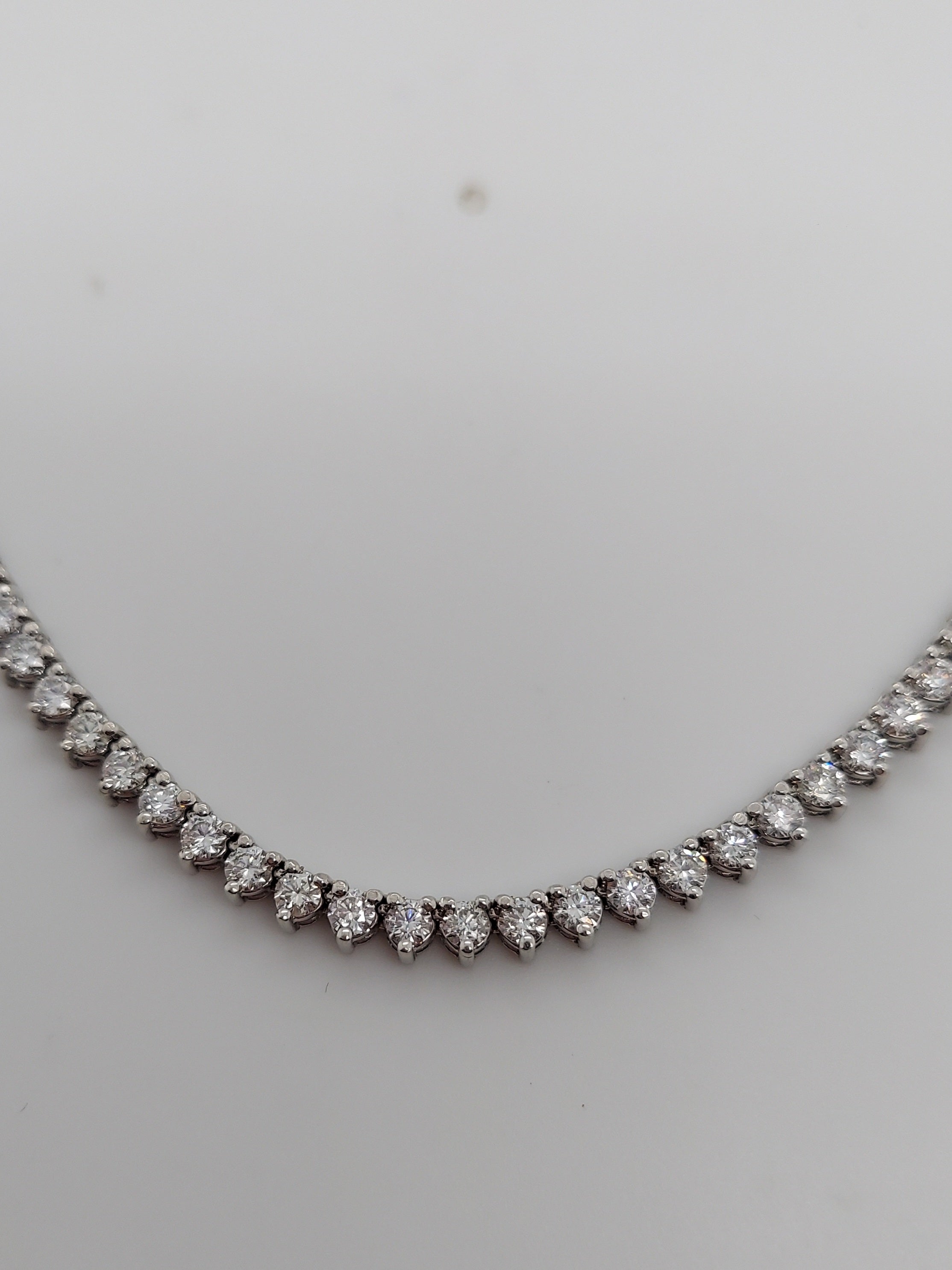 8.80 Carat 3 Prong Diamond Tennis Necklace