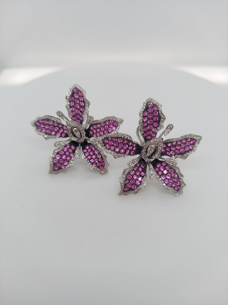 Diamond Flower Earrings