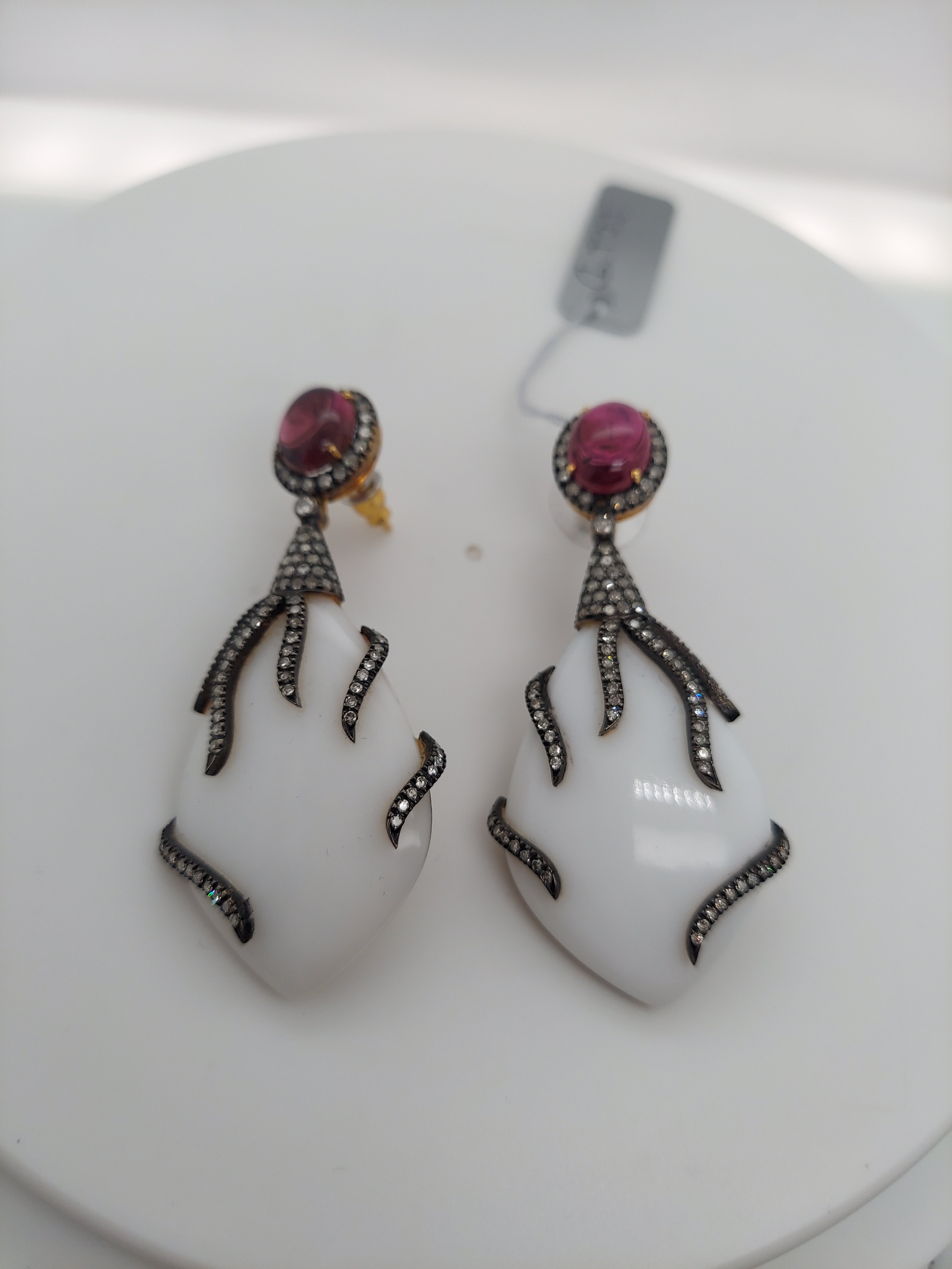 Gemstones & Diamonds Drop Earrings