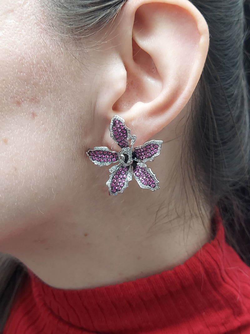 Diamond Flower Earrings