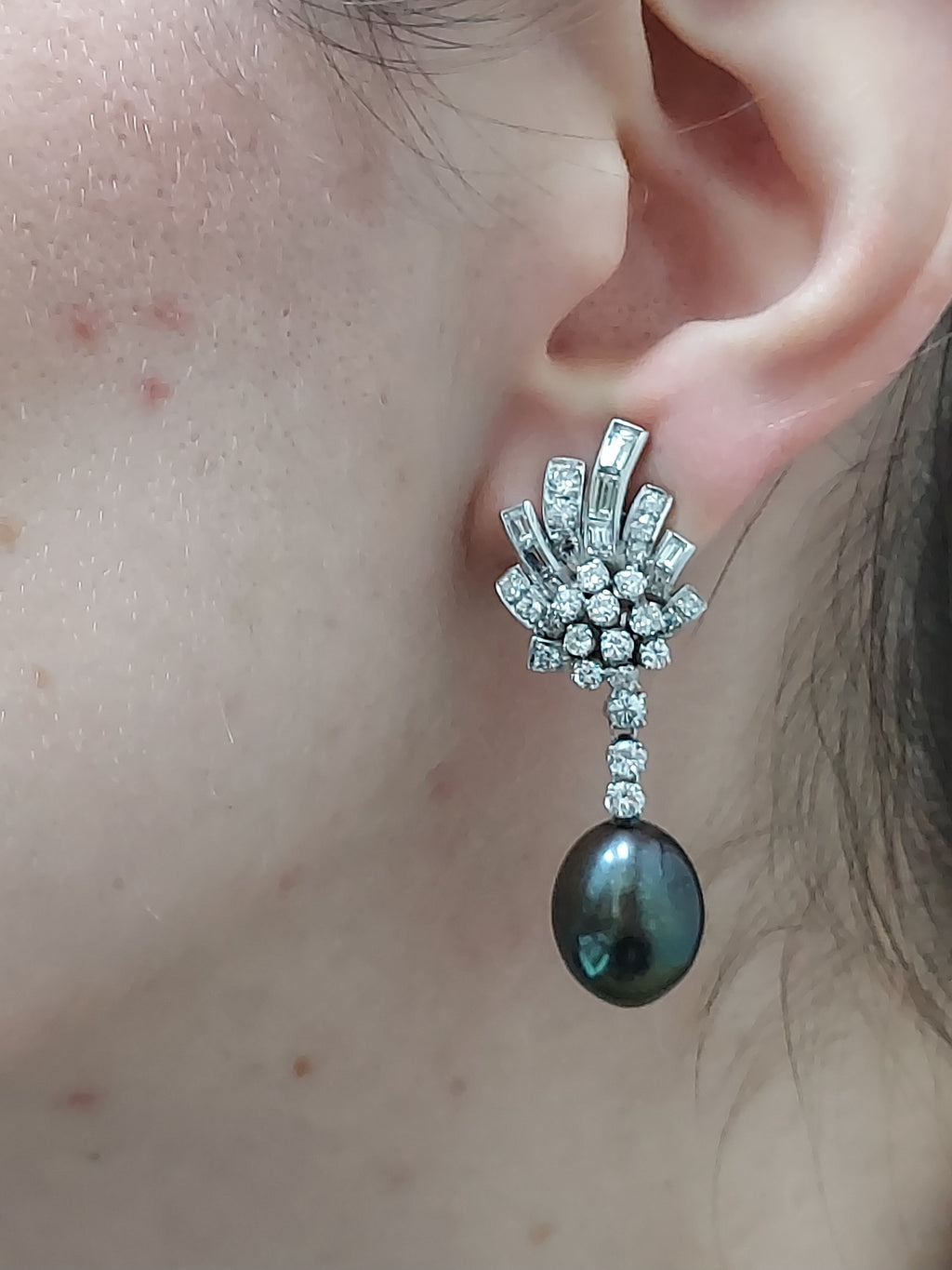 Pearls & Diamonds Drop Earrings