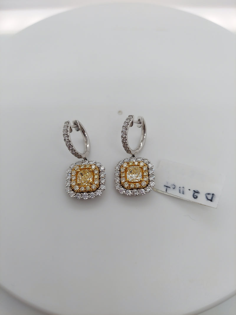 Fancy Yellow Diamond Drop Earrings