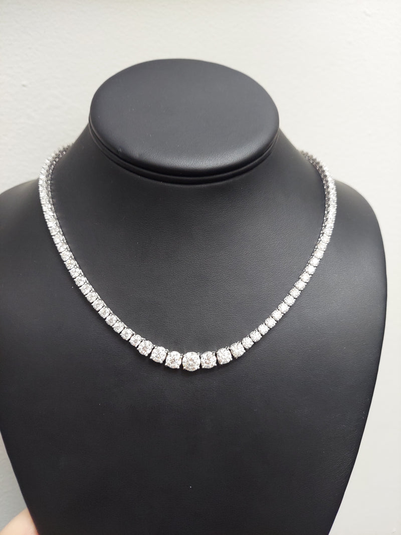 25 Carat Graduated Diamond Tennis Necklace