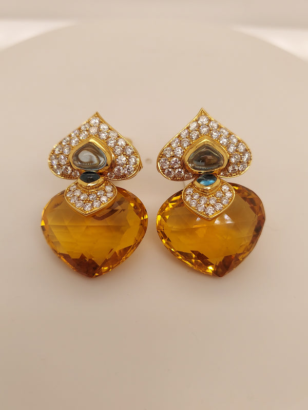 Marina B Diamond & Gemstone Drop Earrings