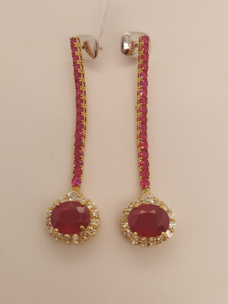 Casato Ruby & Diamond Drop Earrings