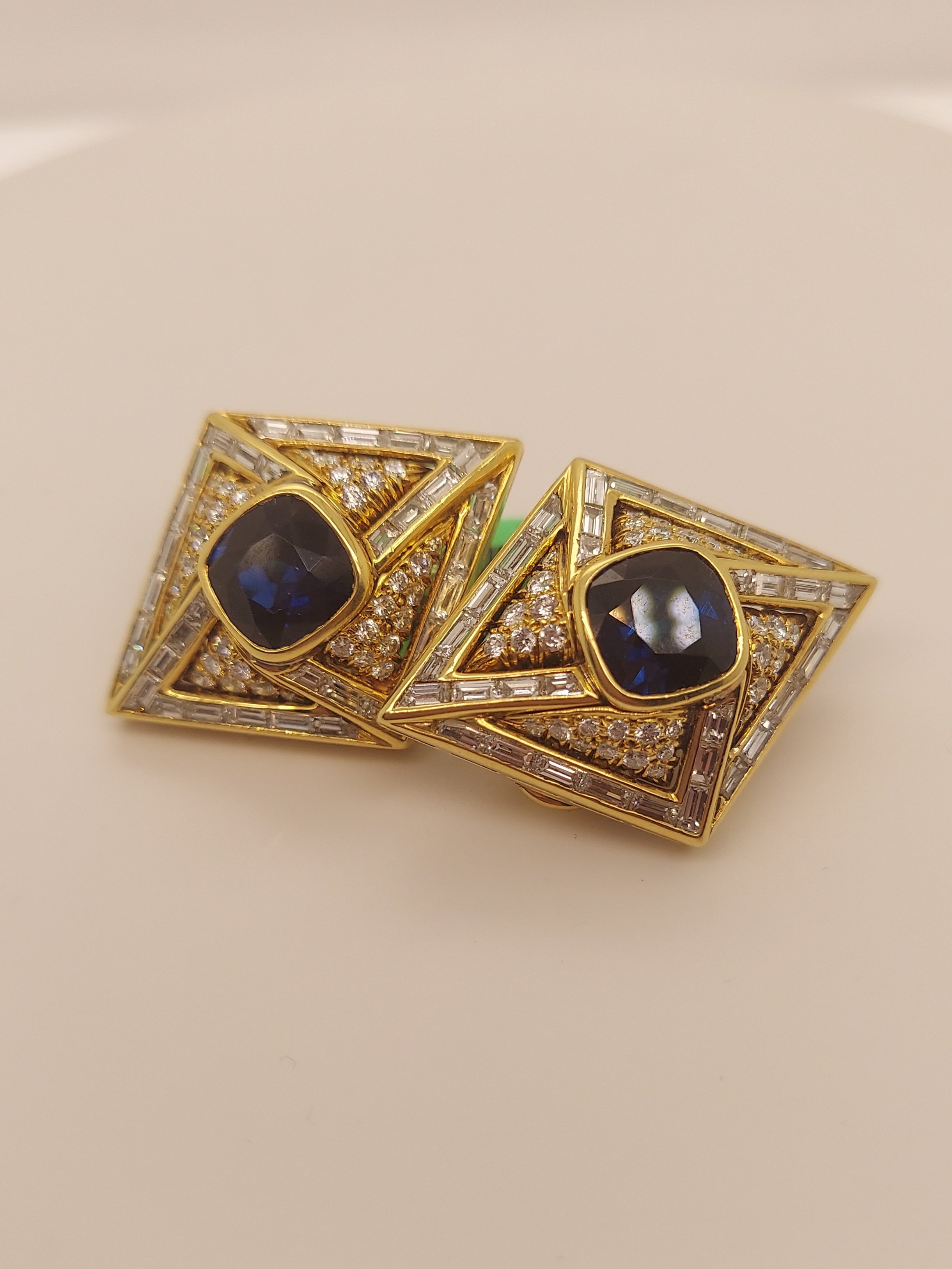 Harry Winston Sapphire & Diamond Earrings