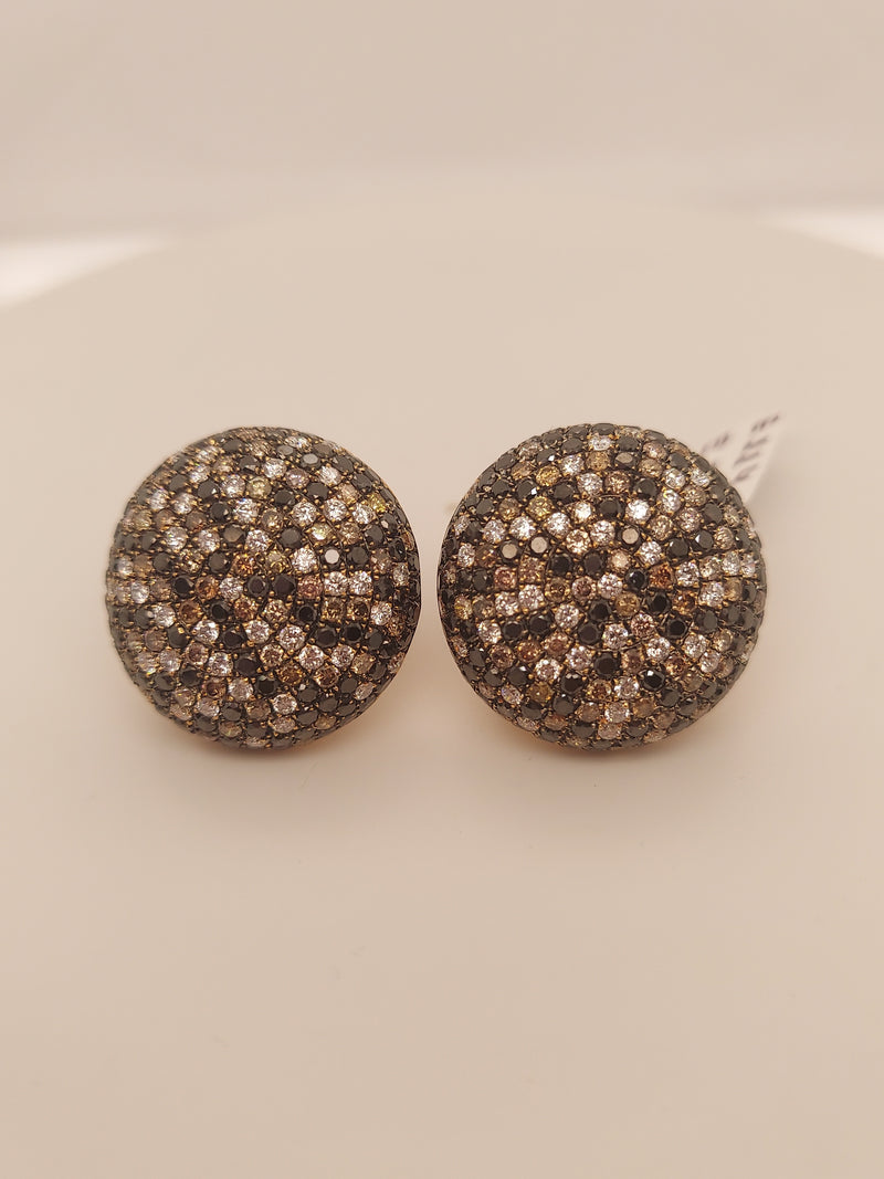 Black/White/Champagne Diamond Earrings