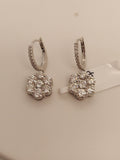 Diamond Flower Drop Earrings