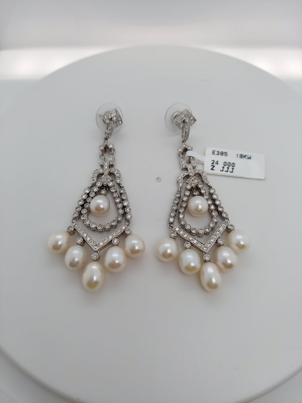 Pearl & Diamond Chandelier Earrings