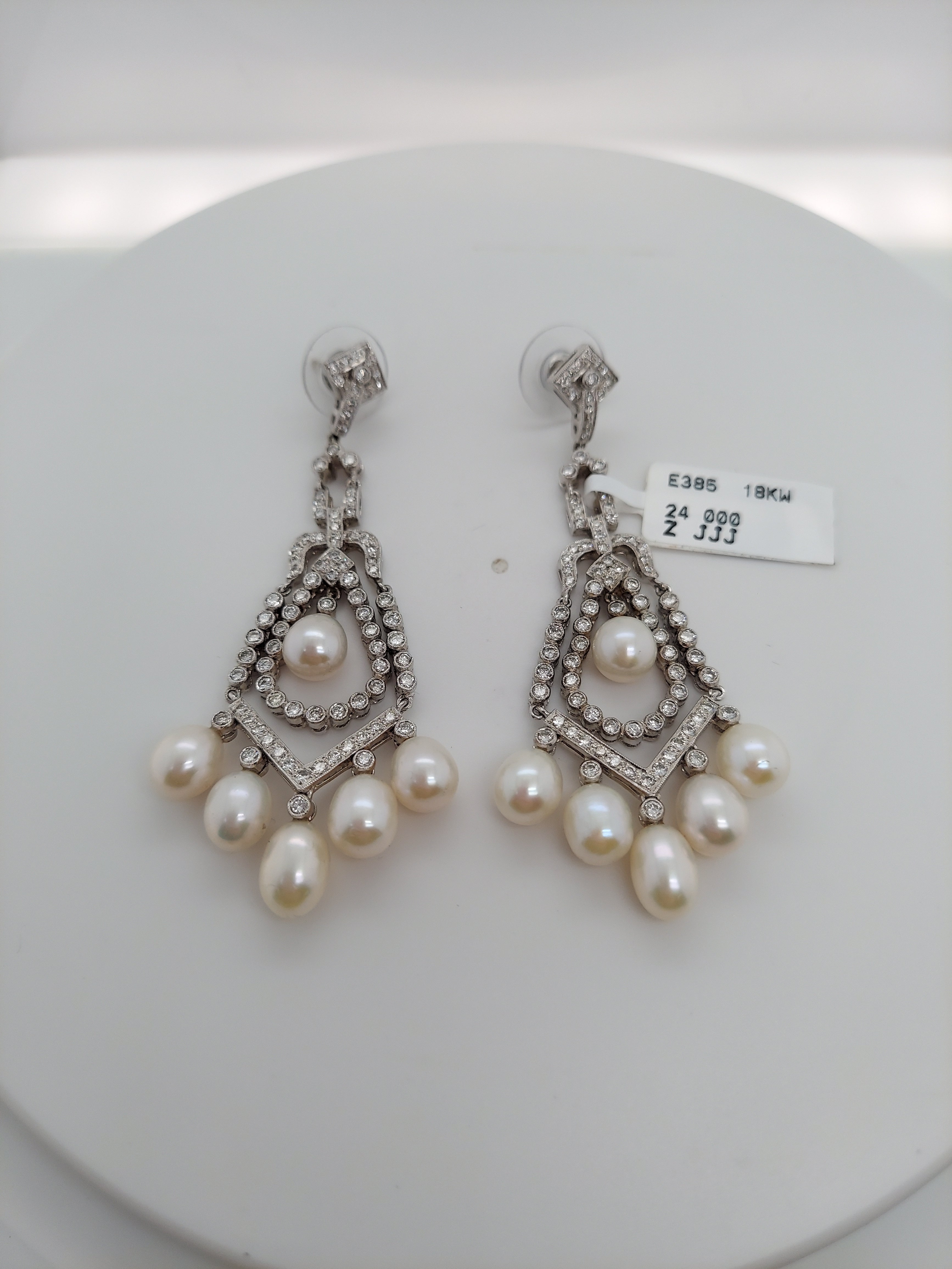 Pearl & Diamond Chandelier Earrings