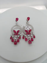 13.98 Carat Ruby & 4.73 Carat Diamond Chandelier Earrings